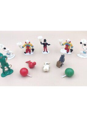 Vintage Miniature Circus Figures Candleholder Clowns Seal Ringmaster Birthday